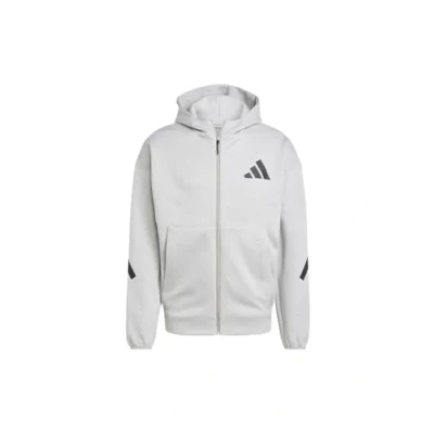 Abbildung von adidas Sportswear FULL Sweatjacke, Herren, Größe: Large, Medium grey heather