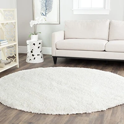 Abbildung von SAFAVIEH Zottelig Teppich für Wohnzimmer, Esszimmer, Schlafzimmer California Shag Collection, Hoher Flor, Weiss, 201 X cm
