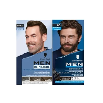 Abbildung von Men Perfect Bart Coloration 80 Natur Schwarz Braun Stufe 2 (30 ml) Kaschieren grauer Haare &amp; Re Nature Dunkelbraun bis (145 ml), Pigmentierungs Creme