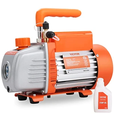 Abbildung von VEVOR Vakuumpumpe Multifunktionspumpe 150W Unterdruckpumpe 1 stufige Klimaanlage Pumpe 100L/min Durchfluss 1440U/min Drehzahl 0,64/0,95cm Sae Einlass Vakuumgeräte 5Pa