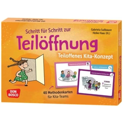 Abbildung von Schritt für zur Teilöffnung: Teiloffenes Kita Konzept: 40 Methodenkarten Teams. Tipps die Etablierung des teiloffenen Konzepts im ... Teamentwicklung &amp; Qualitätsmanagement)