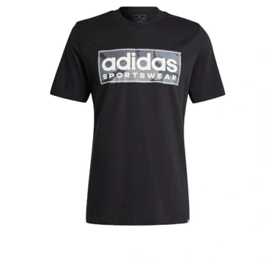 Abbildung von adidas Herren Camo Linear Graphic Tee T Shirt, Black/Grey, L