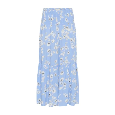 Abbildung von Kaffe Smock Maxirock, Damen, Größe: M/L, Vista blue w chalk flowers