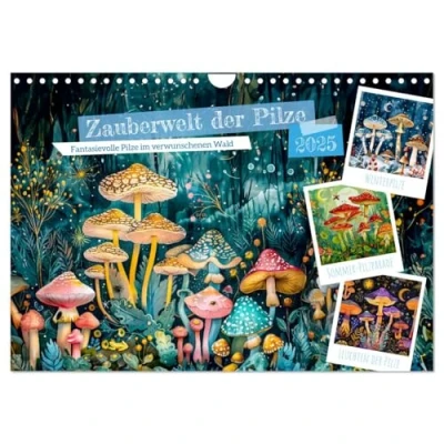 Abbildung von Zauberwelt der Pilze Fantasievolle im verwunschenen Wald (Wandkalender 2025 DIN A4 quer), CALVENDO Monatskalender