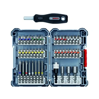 Abbildung von BOSCH Bit Set Professional Pick &amp; Click 45 teilig Schraubendreher silber