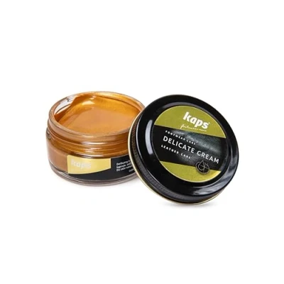Abbildung von Kaps Professional Schuhpflege Delicate Cream Schuhcreme &amp; Pflegemittel zur Reinigung und Auffrischung von Naturleder Synthetik (50ml) (408 Kupfer)