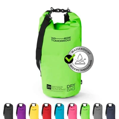 Abbildung von #DoYourOutdoor Where Tomorrow Dry Bag Tasche 10L grün Wasserdichter Rucksack Wasserfester Beutel &amp; Packsack Drybag ideal für Boot, Kajak, Angeln und Camping