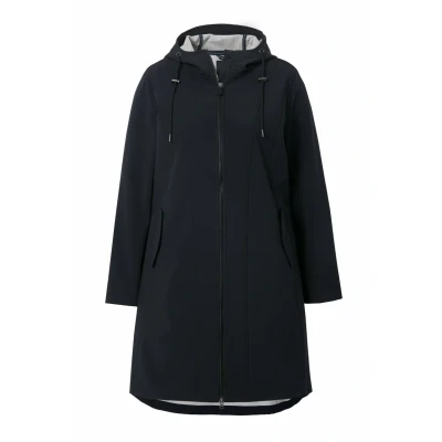 Abbildung von Ulla Popken Longue Hyprar Capuche ET DÉPERLANTE Regenjacke / wasserabweisende Jacke, Damen, Größe: 42/44, Black