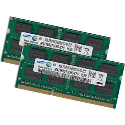 Abbildung von Samsung 3rd 2x4GB Kit DDR3 1066MHz SO Dimm PC3 8500S 204pin
