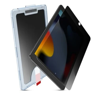 Abbildung von MOBDIK Sichtschutz Schutzfolie für iPad 9. / 8. 7. Generation 10.2 Zoll (2021/2020 2019), Anti Spy, 9H Härte Schutzglas Displayfolie, EZ Kit 1 Stück