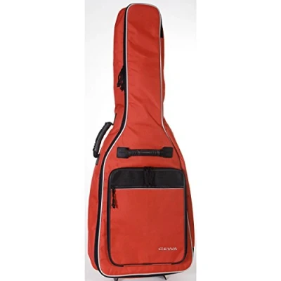 Abbildung von GEWA Gitarren Gig Bag Economy 12mm für Konzertgitarre 3/4 7/8, rot (reißfest und wassergeschützt, Polsterung, Luxus Rucksackgurte, großes Zubehörfach) 212112