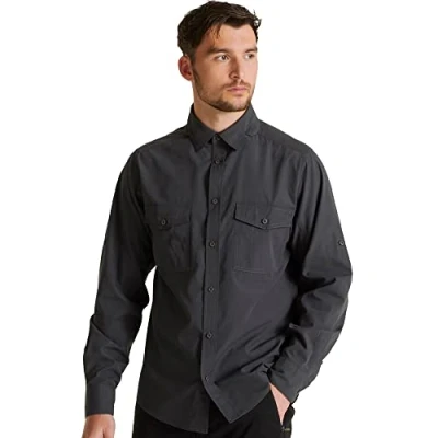 Abbildung von Craghoppers Herren Expert Kiwi Langarmshirt Hemd mit Button Down Kragen, Carbon Grey, 48