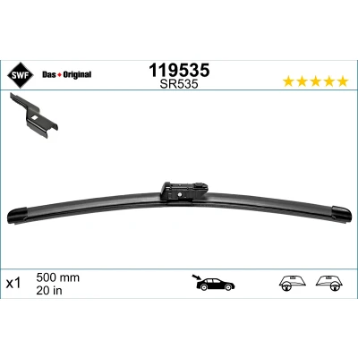 Abbildung von Scheibenwischer Swf 119535 500mm hinten Flachbalkenwischblatt OPEL: Insignia B Grand Sport