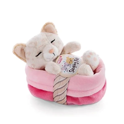 Abbildung von Nici Kuscheltier Sleeping Pets, Kätzchen mit Leopardenmuster, 12 cm, im Körbchen