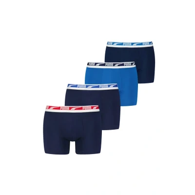 Abbildung von Puma Everyday LOGO Boxer 4PACK ECOM Panties, Herren, Größe: Large, Blue combo