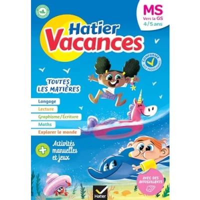 Abbildung von Hatier vacances Cahier de 2024 la MS vers GS 4/5 ans: pour réviser son année dans toutes les matières