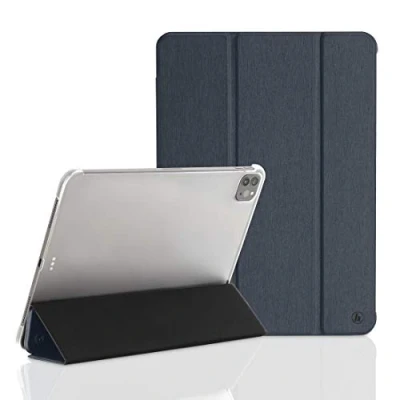 Abbildung von Hama Hülle für iPad Pro 2020 11 Zoll (aufklappbares Case Apple Tablet, Schutz mit Standfunktion, transparente Rückseite, magnetisches Cover Auto Wake/Sleep Funktion) blau