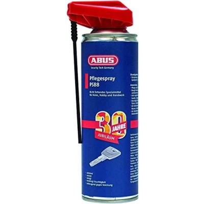 Abbildung von ABUS Pflegespray PS88 Fettfreier Schmierstoff für Türzylinder, Autoschlösser, Werkzeuge schützt vor Feuchtigkeit und Vereisung, 300ml