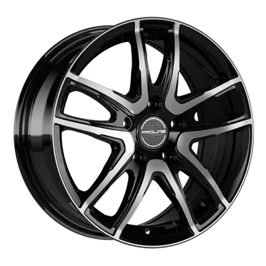 Abbildung von PROLINE 5 loch 15Zoll 112mm Alufelge PXV mattschwarz Front poliert 03916507 Felge