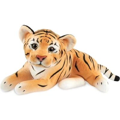 Abbildung von BRUBAKER Kuscheltier Tiger 30 cm Stofftier Baby Plüschtier (1 St., Raubkatze Liegend), Kinder Plüsch Spielzeug