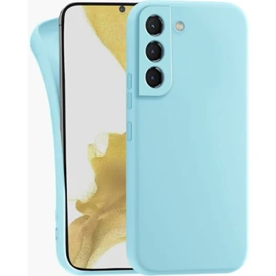 Abbildung von MyGadget Hülle kompatibel mit Samsung Galaxy S22 robuste Handyhülle TPU Case Slim Silikonhülle Back Cover Kratzfest Schutzhülle Matt Hellblau