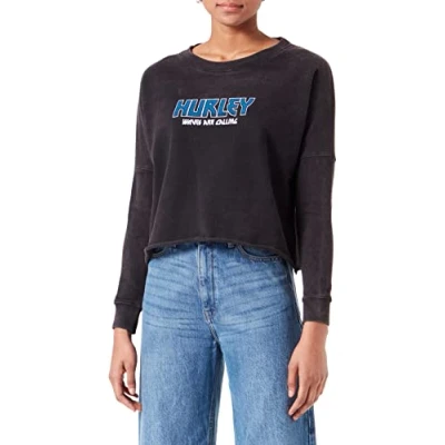 Abbildung von Hurley Damen Oceancare Tour Fleece Crew Pullover Sweater, Schwarz, XS