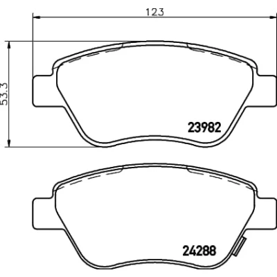 Abbildung von HELLA 8DB 355 012 831 Bremsbelagsatz mit akustischer Verschleißwarnung Bremssattelschrauben Zubehör OPEL: Corsa D Schrägheck, Adam