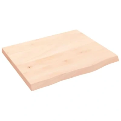 Abbildung von vidaXL Waschtischplatte, Multifunktional Arbeitsplatte mit Naturkante, Waschtischkonsole Tischplatte für Badezimmer, Holzplatte Platte Badmöbel, 60x50x(2 4) cm Massivholz Unbehandelt