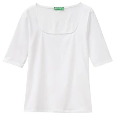 Abbildung von United Colors of Benetton Damen 3903d4014 T Shirt, Weiß, Large