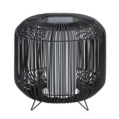 Abbildung von Dehner LED Solarleuchte Solar Laterne Bari, Ø 30 cm, Kunststoff/Metall, Warmweiß, warmweißes Licht, Schutzart IP44, Farbe anthrazit