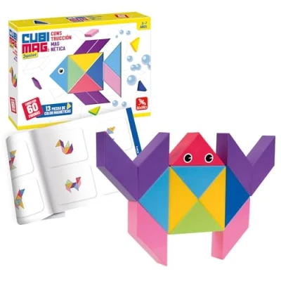 Abbildung von Ludilo 80918 8436536809183 Cubimag Jr Lernspiel für Kinder, Magnetpuzzle, Junior Version, Reisespiele, Lernspielzeug, bunt
