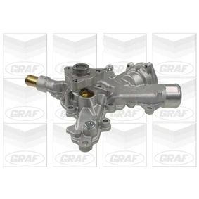 Abbildung von GRAF PA729 Wasserpumpe mit Dichtung ohne Deckel mechanisch Gusseisen für Keilrippenriementrieb OPEL: Corsa C Schrägheck, B Agila A