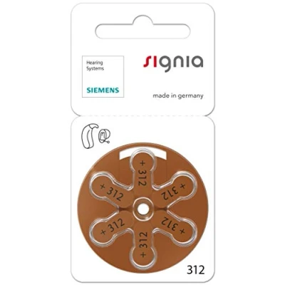 Abbildung von 120 Stück (10 Blister) Siemens Signia Typ 312 Hörgerätebatterie Zinc Air P312 PR41 ZL3 mit 2 LUXTOR® Reinigungstücher für Hörgeräte und Otoplastiken