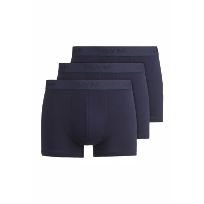 Abbildung von OLYMP Herren Boxershorts 3er Set,Untershosen,Pants,Shorts,Unterwäsche,Basics,Einfarbig,Anliegende Passform,Marine 18,XXL