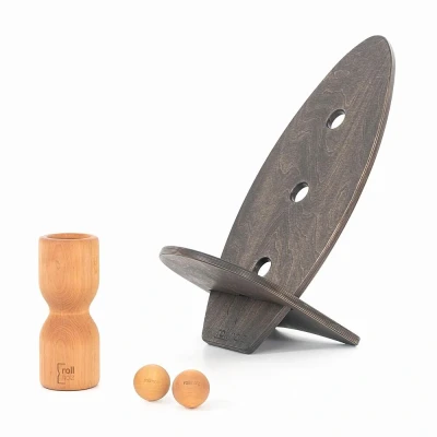 Abbildung von rollholz Balance Board Set klein Erle schwarzes Brett 1 St