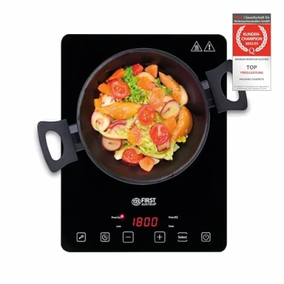 Abbildung von TZS FIRST AUSTRIA Einzelkochplatte Induktionskochplatte einzeln, 2000W, Timer, mobil, Slim Design