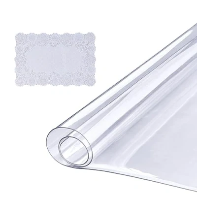 Abbildung von VEVOR Tischfolie Tischschutz Transparent 1,5 mm Dicke, Folie PVC 918 x 1852 Rechteckige Tischdecke Abwaschbar Verschleißfest Hitzebeständig wasserdichte Tisch Schutzfolie