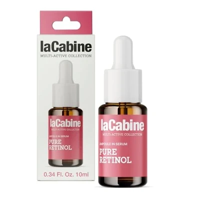 Abbildung von laCabine Pure Retinol Serum, 10 ml, verbessert die Hautstruktur, mildert Falten und glättet den Hautton, hochkonzentriert mit verkapseltem reinem Brombeerextrakt