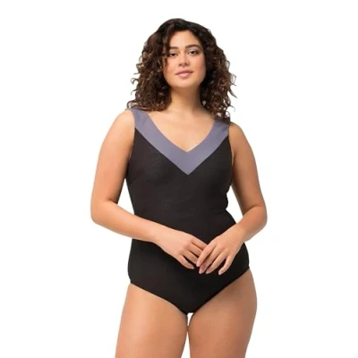 Abbildung von Ulla Popken Zebra Badeanzug, Damen, Größe: 48, Black