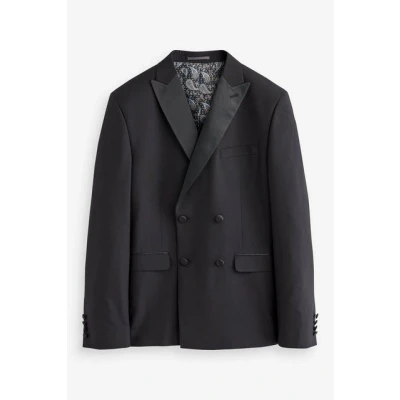 Abbildung von Next Regular Fit Double Breasted Tuxedo Anzugsakko, Herren, Größe: 54xL, Mottled anthracite