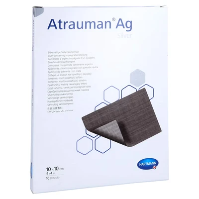 Abbildung von Atrauman Ag 10x10 cm steril Kompressen 10 St