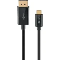 Abbildung von goobay USB C auf DisplayPort Kabel Vergoldete Stecker, Ultra HD Auflösungen bis 4k @ 60Hz Typ Thunderbolt 3/4 DP kompatibel mit Mac Book, iPhone, Surface / 1m 75704