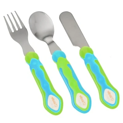 Abbildung von Kinder Besteckset 3 teilig bestehend aus Messer, Gabel und Löffel rostfreiem Edelstahl 1 St