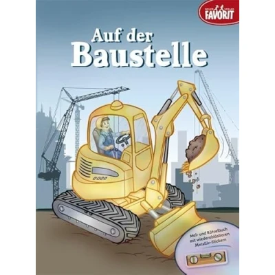 Abbildung von Auf der Baustelle: Malbuch mit leicht löslichen Metallic Stickern