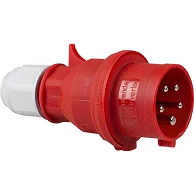 Abbildung von as Schwabe CEE Phasenwendestecker 400V/32A/5 polig Starkstrom Stecker mit Schraubanschlüssen Stromstecker Schlagfest Zugentlastung Spritzwassergeschützt IP44 Made in Germany Rot, 61461