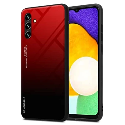 Abbildung von Cadorabo Hülle kompatibel mit Samsung Galaxy A13 5G Schutzhülle TPU Silikon Case Glas Slim Kratzfest Weiche Gummi Rundumschutz für in Schwarz