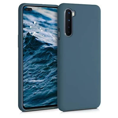 Abbildung von kwmobile Hülle kompatibel mit OnePlus Nord Silikon Handy Case Handyhülle weiche Oberfläche kabelloses Laden Dunkler Schiefer