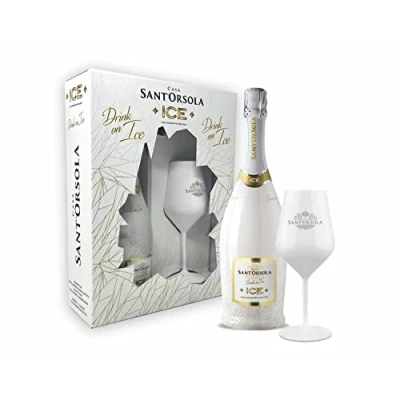 Abbildung von Sant&#039;Orsola ICE Demi Sec Schaumwein Sekt Wein + Weinglas Geschenkbox (1 x 0.75 l)