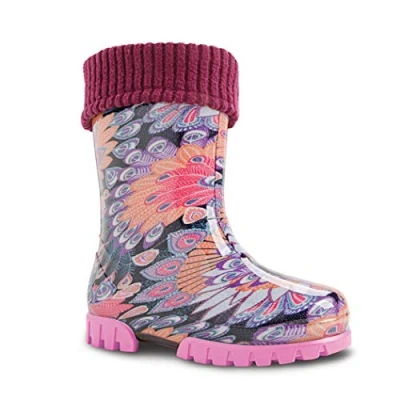 Abbildung von DEMAR Kinder Gummistiefel gefüttert Twister LUX (30/31, Pfauenfeder)