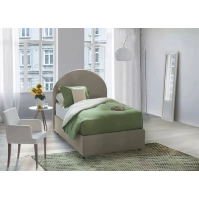 Abbildung von Talamo Italia Einzelbett Beatrice, Containerbett mit Stoffbespannung, 100% Made in Italy, Frontöffnung, passend für Matratze Cm 80x190, Turteltaube